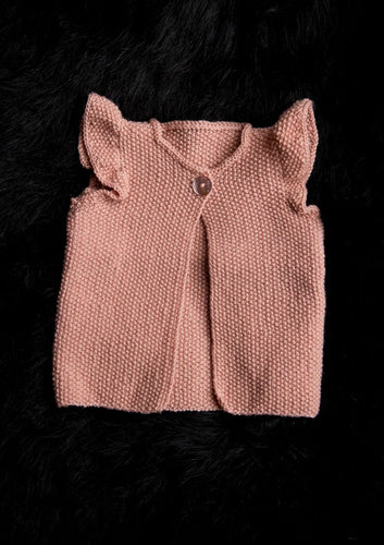 Vest med flæseærmer - strikket i easy care