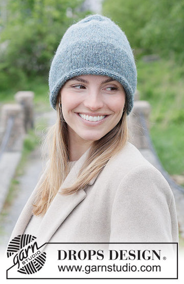 Washed Tide Hat - strikket i Drops air