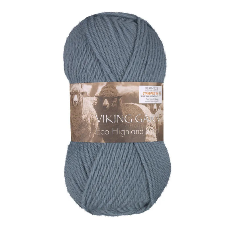 Viking garn Eco Highland Wool - 210 Gråblå