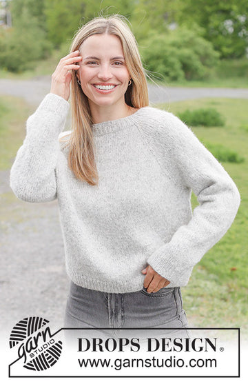 Frosty Shore Sweater - strikket i drops air
