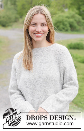 Frosty Shore Sweater - strikket i drops air