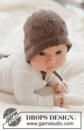 Chestnut Bloom Bonnet - strikket i baby merino
