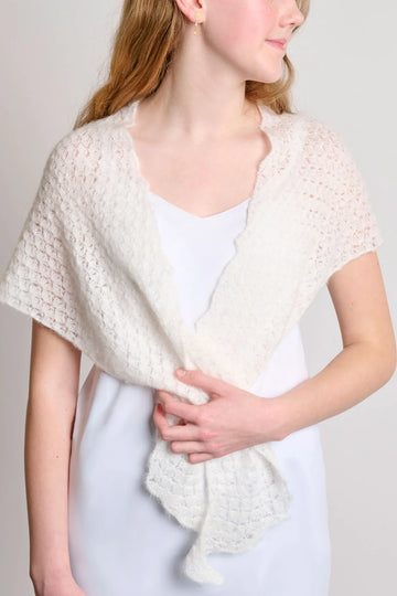 Hæklet sjal med hulmønster - hæklet i Elba